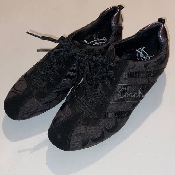 スニーカー COACH Women Sneakers CX042 BLACK Coach New York Black/Logo Women's Lace-up Sneakers Shoes